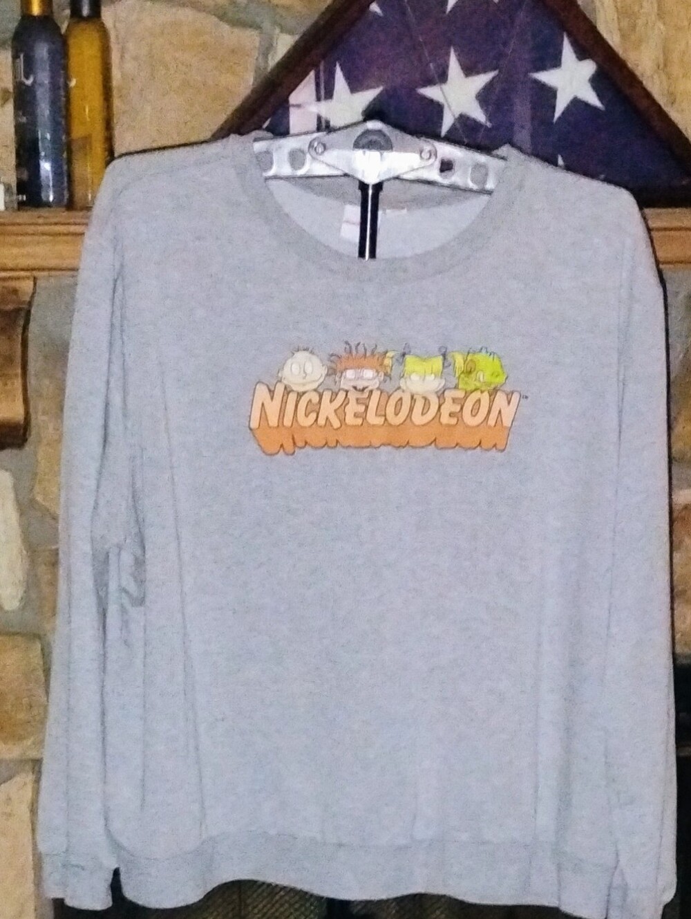 Nickelodeon Rugrats Sweatshirt 3X Gray Tommy Chuckie Angelica Reptar 90s Cartoon